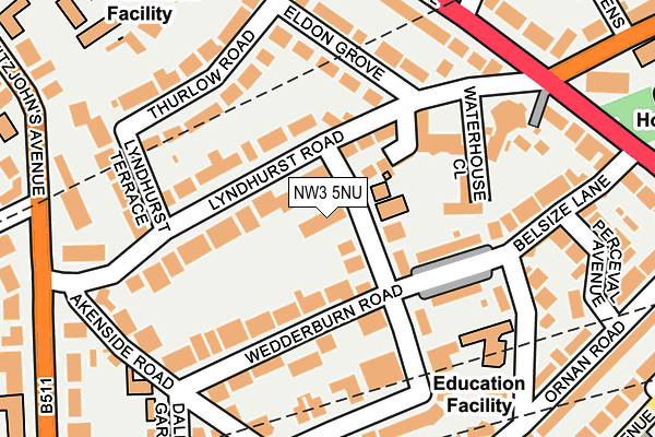 NW3 5NU map - OS OpenMap – Local (Ordnance Survey) NW3 5NU map - OS OpenMap – Local (Ordnance Survey)