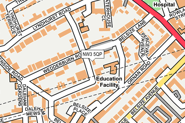 NW3 5QP map - OS OpenMap – Local (Ordnance Survey) NW3 5QP map - OS OpenMap – Local (Ordnance Survey)
