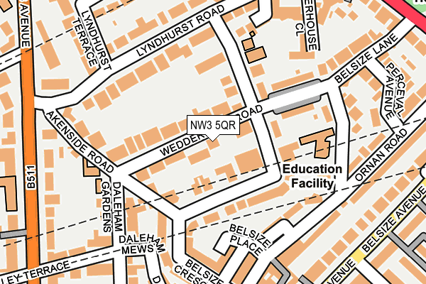 NW3 5QR map - OS OpenMap – Local (Ordnance Survey) NW3 5QR map - OS OpenMap – Local (Ordnance Survey)