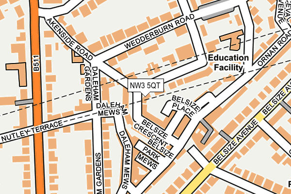 NW3 5QT map - OS OpenMap – Local (Ordnance Survey) NW3 5QT map - OS OpenMap – Local (Ordnance Survey)