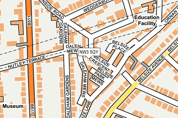NW3 5QY map - OS OpenMap – Local (Ordnance Survey)