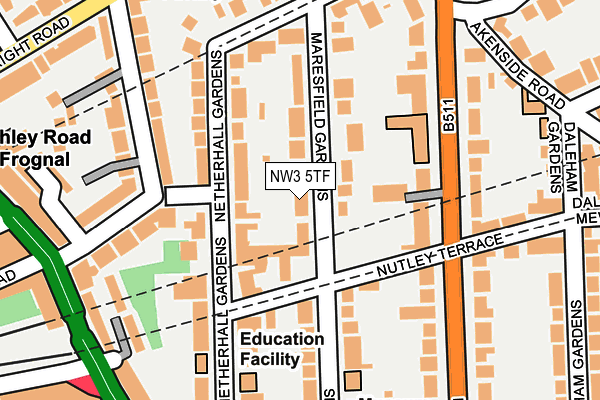 NW3 5TF map - OS OpenMap – Local (Ordnance Survey) NW3 5TF map - OS OpenMap – Local (Ordnance Survey)
