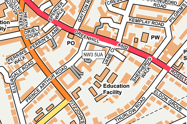 NW3 5UA map - OS OpenMap – Local (Ordnance Survey) NW3 5UA map - OS OpenMap – Local (Ordnance Survey)