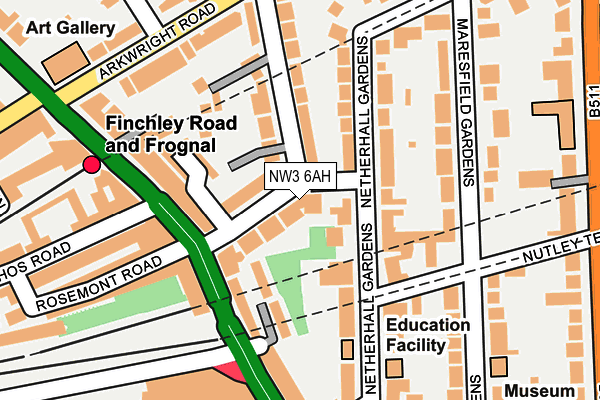NW3 6AH map - OS OpenMap – Local (Ordnance Survey) NW3 6AH map - OS OpenMap – Local (Ordnance Survey)