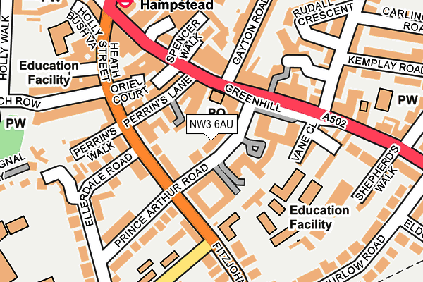 NW3 6AU map - OS OpenMap – Local (Ordnance Survey) NW3 6AU map - OS OpenMap – Local (Ordnance Survey)