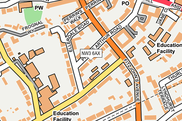 NW3 6AX map - OS OpenMap – Local (Ordnance Survey) NW3 6AX map - OS OpenMap – Local (Ordnance Survey)