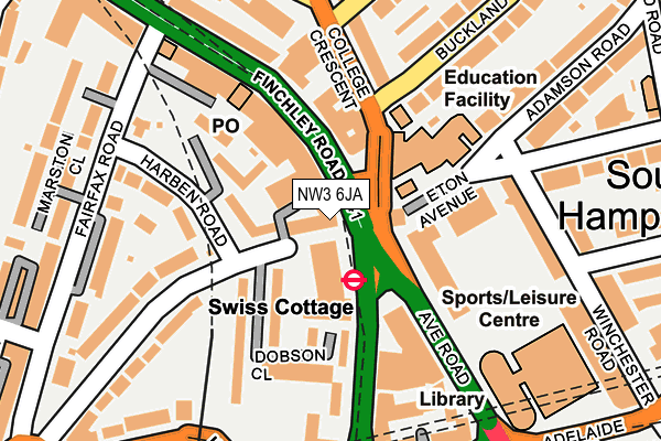 NW3 6JA map - OS OpenMap – Local (Ordnance Survey) NW3 6JA map - OS OpenMap – Local (Ordnance Survey)
