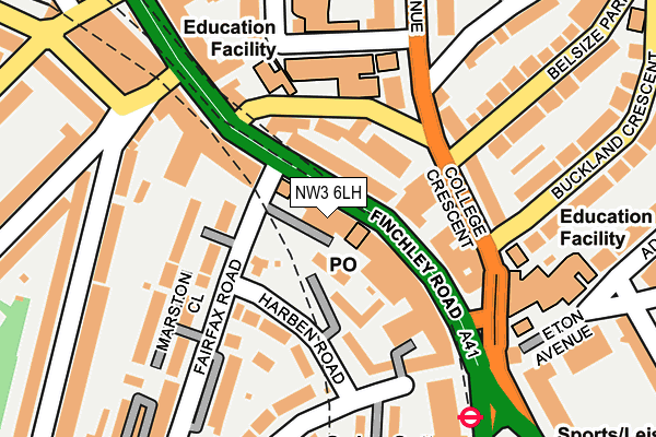 NW3 6LH map - OS OpenMap – Local (Ordnance Survey)