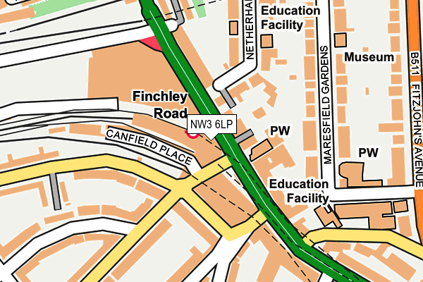 NW3 6LP map - OS OpenMap – Local (Ordnance Survey)