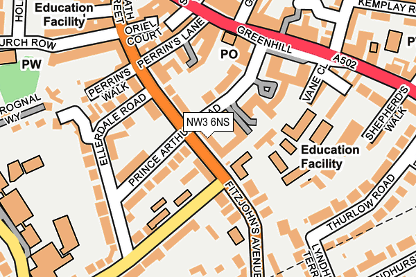 NW3 6NS map - OS OpenMap – Local (Ordnance Survey)