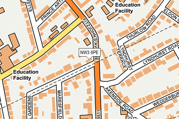 NW3 6PE map - OS OpenMap – Local (Ordnance Survey) NW3 6PE map - OS OpenMap – Local (Ordnance Survey)