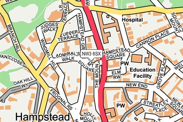 NW3 6SX map - OS OpenMap – Local (Ordnance Survey) NW3 6SX map - OS OpenMap – Local (Ordnance Survey)
