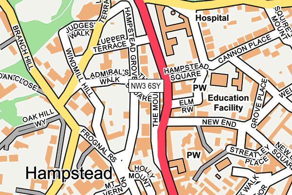 NW3 6SY map - OS OpenMap – Local (Ordnance Survey) NW3 6SY map - OS OpenMap – Local (Ordnance Survey)