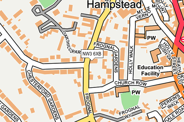 NW3 6XB map - OS OpenMap – Local (Ordnance Survey)