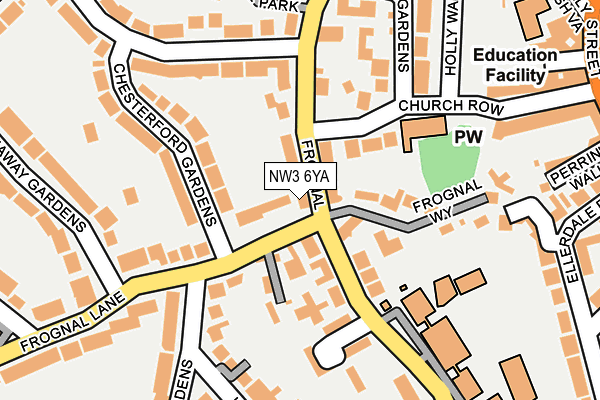 NW3 6YA map - OS OpenMap – Local (Ordnance Survey) NW3 6YA map - OS OpenMap – Local (Ordnance Survey)