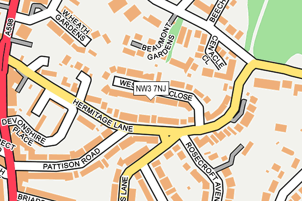 NW3 7NJ map - OS OpenMap – Local (Ordnance Survey) NW3 7NJ map - OS OpenMap – Local (Ordnance Survey)