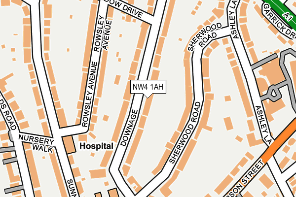 NW4 1AH map - OS OpenMap – Local (Ordnance Survey) NW4 1AH map - OS OpenMap – Local (Ordnance Survey)