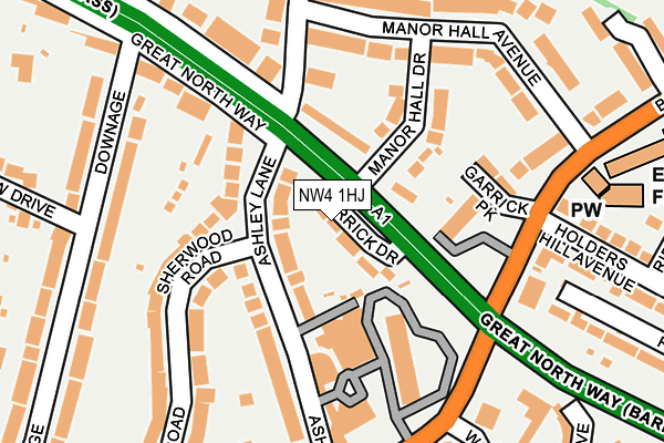 NW4 1HJ map - OS OpenMap – Local (Ordnance Survey) NW4 1HJ map - OS OpenMap – Local (Ordnance Survey)