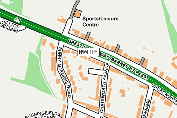NW4 1HY map - OS OpenMap – Local (Ordnance Survey)