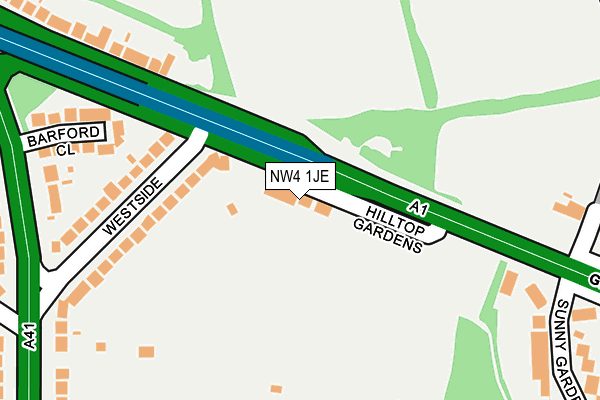 NW4 1JE map - OS OpenMap – Local (Ordnance Survey) NW4 1JE map - OS OpenMap – Local (Ordnance Survey)