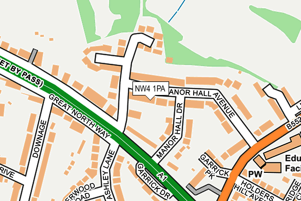 NW4 1PA map - OS OpenMap – Local (Ordnance Survey) NW4 1PA map - OS OpenMap – Local (Ordnance Survey)