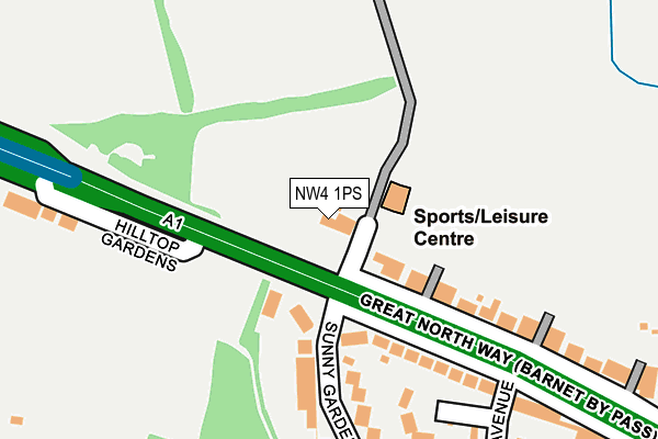 NW4 1PS map - OS OpenMap – Local (Ordnance Survey)