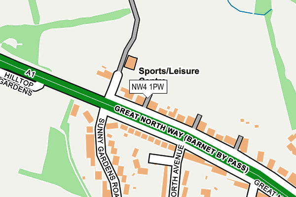 NW4 1PW map - OS OpenMap – Local (Ordnance Survey)