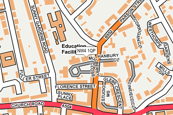 NW4 1QP map - OS OpenMap – Local (Ordnance Survey) NW4 1QP map - OS OpenMap – Local (Ordnance Survey)
