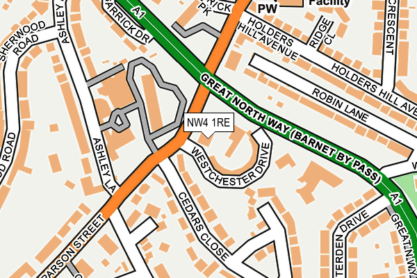NW4 1RE map - OS OpenMap – Local (Ordnance Survey) NW4 1RE map - OS OpenMap – Local (Ordnance Survey)