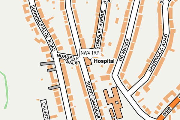 NW4 1RP map - OS OpenMap – Local (Ordnance Survey)