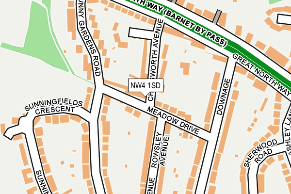 NW4 1SD map - OS OpenMap – Local (Ordnance Survey) NW4 1SD map - OS OpenMap – Local (Ordnance Survey)