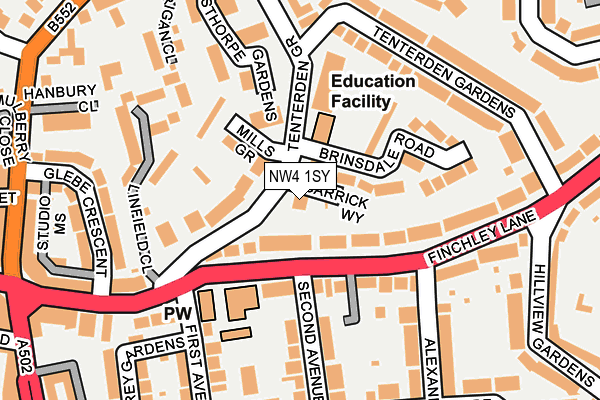 NW4 1SY map - OS OpenMap – Local (Ordnance Survey) NW4 1SY map - OS OpenMap – Local (Ordnance Survey)