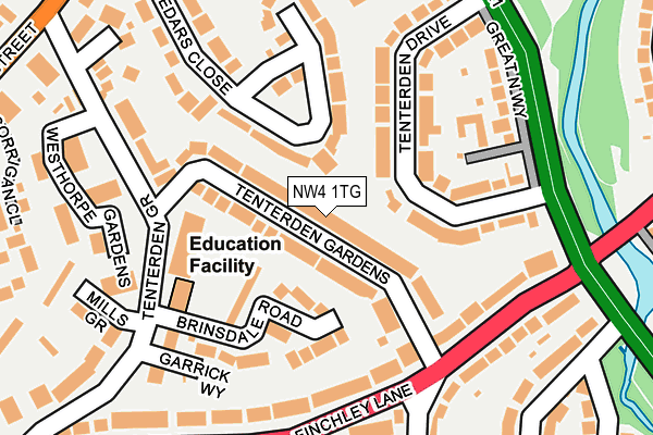 NW4 1TG map - OS OpenMap – Local (Ordnance Survey) NW4 1TG map - OS OpenMap – Local (Ordnance Survey)