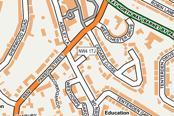 NW4 1TJ map - OS OpenMap – Local (Ordnance Survey) NW4 1TJ map - OS OpenMap – Local (Ordnance Survey)
