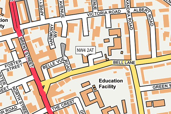NW4 2AT map - OS OpenMap – Local (Ordnance Survey) NW4 2AT map - OS OpenMap – Local (Ordnance Survey)