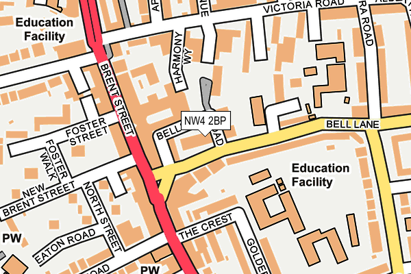 NW4 2BP map - OS OpenMap – Local (Ordnance Survey) NW4 2BP map - OS OpenMap – Local (Ordnance Survey)