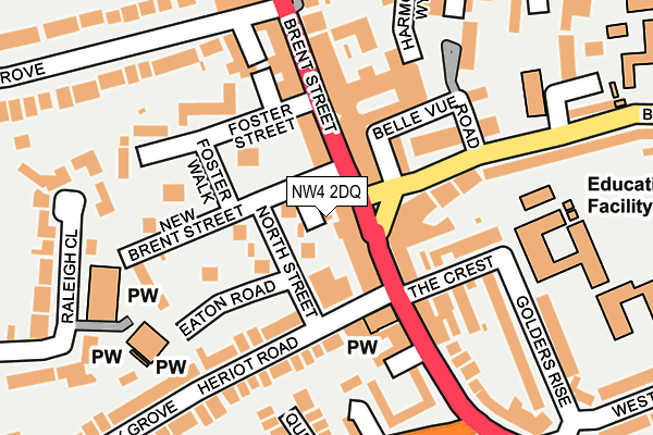 NW4 2DQ map - OS OpenMap – Local (Ordnance Survey) NW4 2DQ map - OS OpenMap – Local (Ordnance Survey)