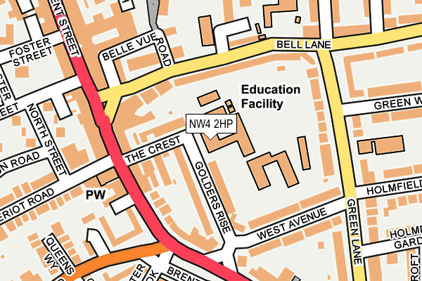 NW4 2HP map - OS OpenMap – Local (Ordnance Survey)