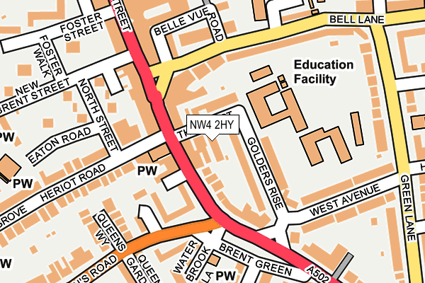 NW4 2HY map - OS OpenMap – Local (Ordnance Survey) NW4 2HY map - OS OpenMap – Local (Ordnance Survey)