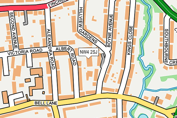 NW4 2SJ map - OS OpenMap – Local (Ordnance Survey) NW4 2SJ map - OS OpenMap – Local (Ordnance Survey)