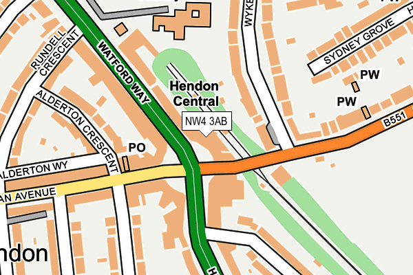 NW4 3AB map - OS OpenMap – Local (Ordnance Survey) NW4 3AB map - OS OpenMap – Local (Ordnance Survey)