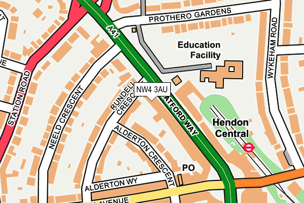 NW4 3AU map - OS OpenMap – Local (Ordnance Survey) NW4 3AU map - OS OpenMap – Local (Ordnance Survey)