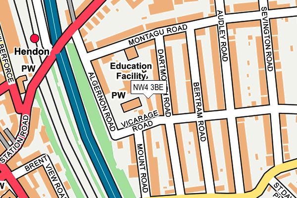 NW4 3BE map - OS OpenMap – Local (Ordnance Survey) NW4 3BE map - OS OpenMap – Local (Ordnance Survey)