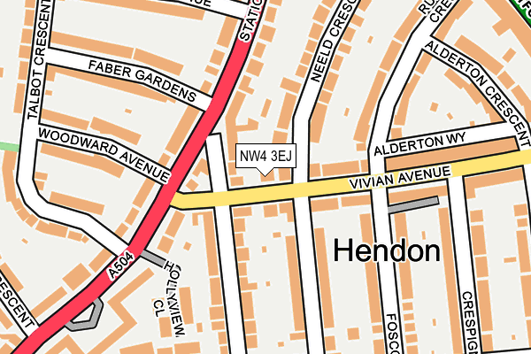 NW4 3EJ map - OS OpenMap – Local (Ordnance Survey)