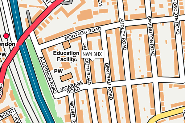NW4 3HX map - OS OpenMap – Local (Ordnance Survey) NW4 3HX map - OS OpenMap – Local (Ordnance Survey)