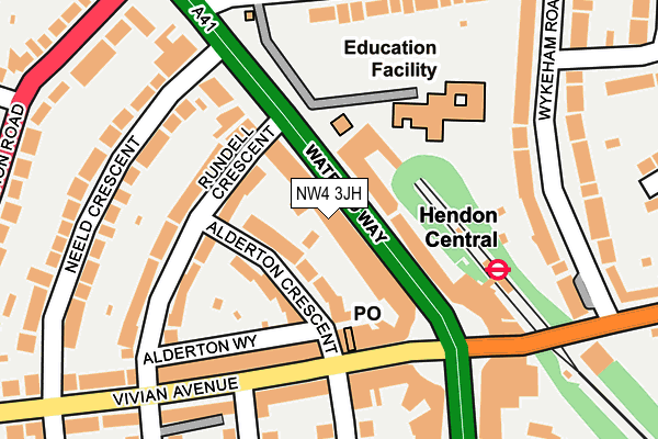 NW4 3JH map - OS OpenMap – Local (Ordnance Survey) NW4 3JH map - OS OpenMap – Local (Ordnance Survey)