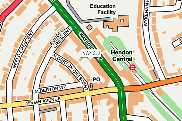 NW4 3JJ map - OS OpenMap – Local (Ordnance Survey)