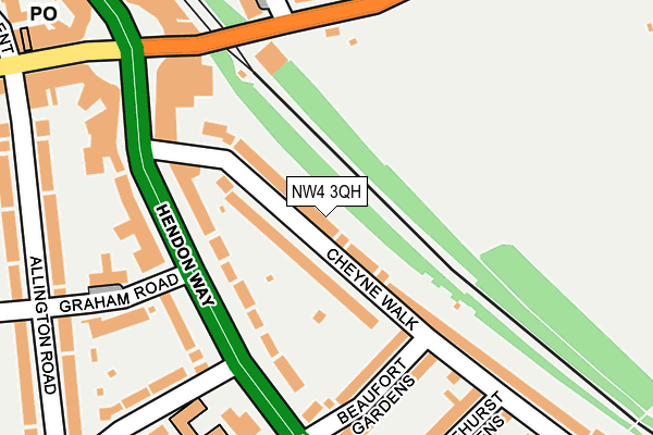 NW4 3QH map - OS OpenMap – Local (Ordnance Survey) NW4 3QH map - OS OpenMap – Local (Ordnance Survey)