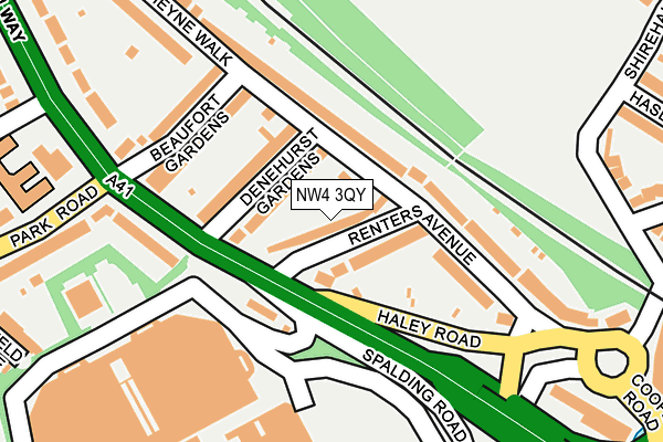 NW4 3QY map - OS OpenMap – Local (Ordnance Survey)