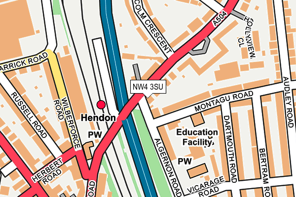 NW4 3SU map - OS OpenMap – Local (Ordnance Survey) NW4 3SU map - OS OpenMap – Local (Ordnance Survey)